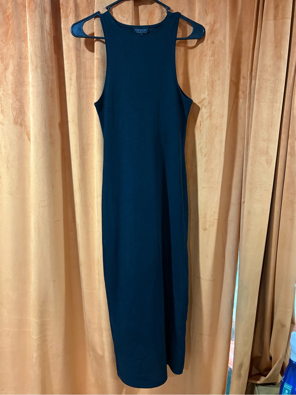 Topshop Black Sleeveless Midi Dress